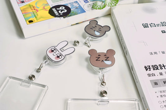 【Badge reel易拉扣】Cute bunnies bear
